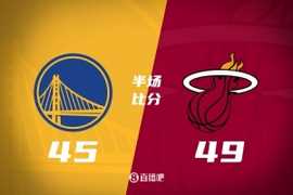 半场战报-残阵勇士落后热火4分 希尔德10分 维金斯8分4板