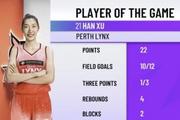 韩旭WNBL首秀22分集锦：各种投射各种准 全场12中10仅丢2球
