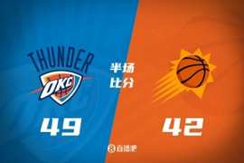 半场战报-雷霆7分领先太阳 两队一起打铁SGA仅7分、古德温9分