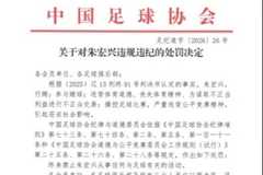 行贿+赌球+操控比赛,足协官方公布对朱宏兴处罚:终身禁足