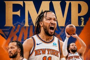 纽约之王！直播吧海报：2026年NBA总决赛最有价值球员：布伦森！