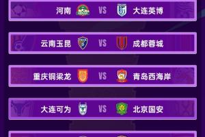 足协杯1/8决赛对阵:玉昆vs蓉城!兰州vs陕西“西北德比”