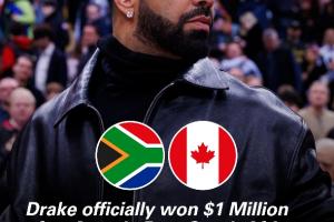 饶舌歌手Drake投注77万美元加拿大击败南非晋级，净赚23.1万美元